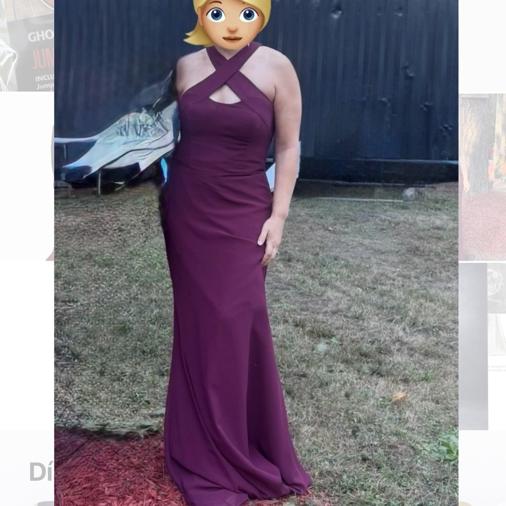 Hayley Paige Occasions Deep Red Maxi Dress